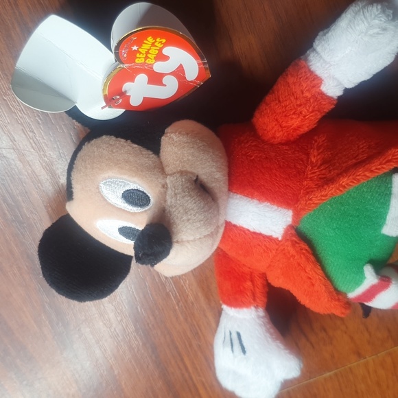 Mickey And Minnie Bean Bag Christmas Santa Plush Small - Picture 3 of 3